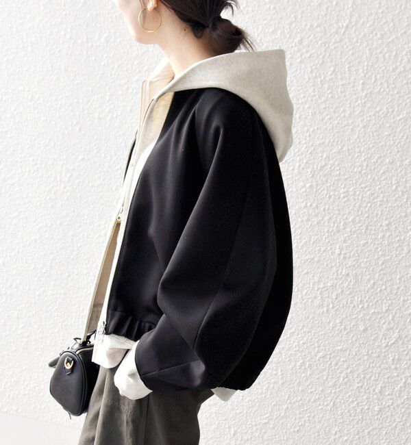 SHIPS any「SHIPS any:〈洗濯機可能〉ジャージー ギャザー コンパクト ブルゾン」|ブルゾン・スタジャン|