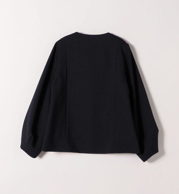 SHIPS any「SHIPS any:〈手洗い可能〉ダブルクロス レース 切替 ノーカラー ジャケット［NAVY BLUE］」|ノーカラージャケット|