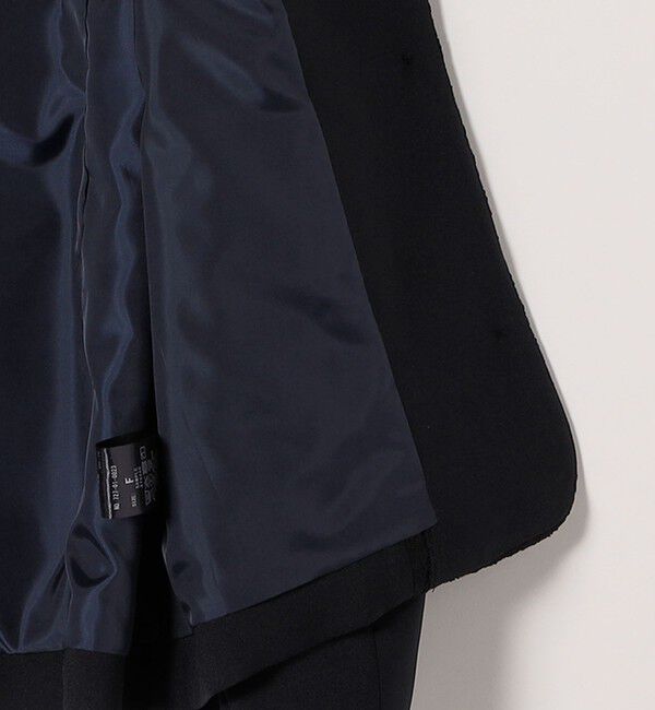 SHIPS any「SHIPS any:〈手洗い可能〉ダブルクロス レース 切替 ノーカラー ジャケット［NAVY BLUE］」|ノーカラージャケット|