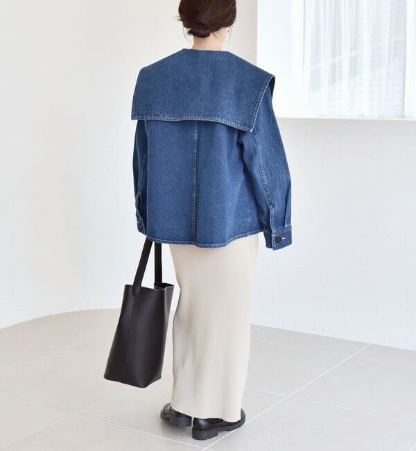 quaranciel「quaranciel:〈洗濯機可能〉セーラーカラー デニム ブルゾン」|デニムジャケット|