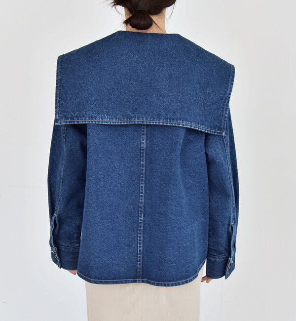 quaranciel「quaranciel:〈洗濯機可能〉セーラーカラー デニム ブルゾン」|デニムジャケット|