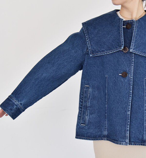 quaranciel「quaranciel:〈洗濯機可能〉セーラーカラー デニム ブルゾン」|デニムジャケット|