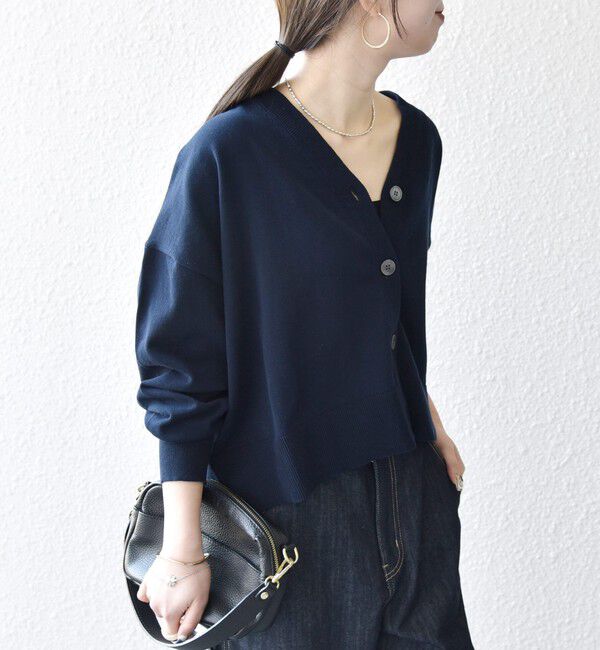 SHIPS any「SHIPS any:〈手洗い可能〉コットン ミックス Vネック コンパクト カーディガン」|カーディガン|