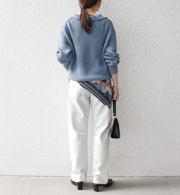 SHIPS any「SHIPS any:〈手洗い可能〉コットン ミックス スキッパー ポロ ニット プルオーバー」|ニット・セーター|