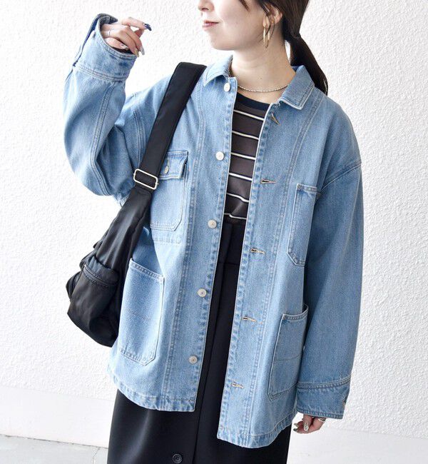 SHIPS any「SHIPS any:〈洗濯機可能〉ルーズ デニム カバーオール ジャケット［SHIPS any DENIM］」|デニムジャケット|