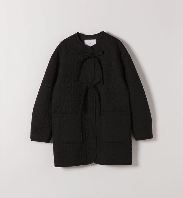 SHIPS any「SHIPS any: キルティング ステッチ ノーカラー ミディ コート」|ノーカラーコート|