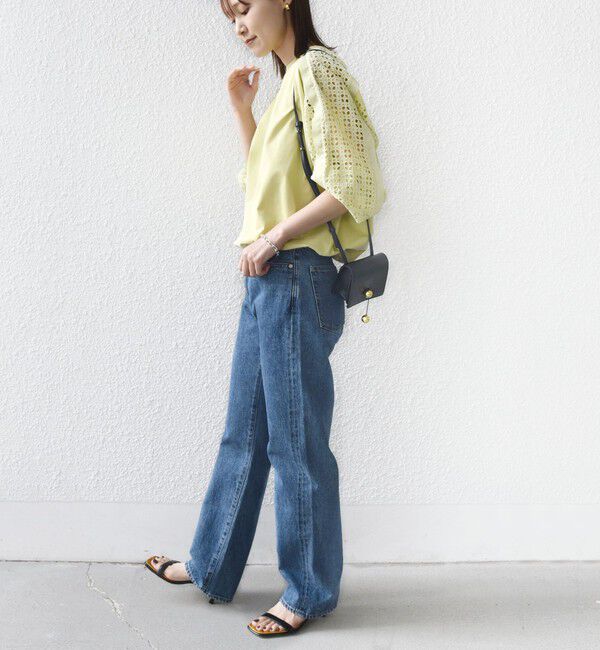 SHIPS for women「《一部追加予約》【WEB限定】〈手洗い可能〉レース コンビ カットソー」|Tシャツ・カットソー|