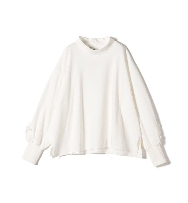 SHIPS for women「【WEB限定】〈手洗い可能〉モックネック 袖 フリル デザイン ミニ 裏毛 プルオーバー」|Tシャツ・カットソー|