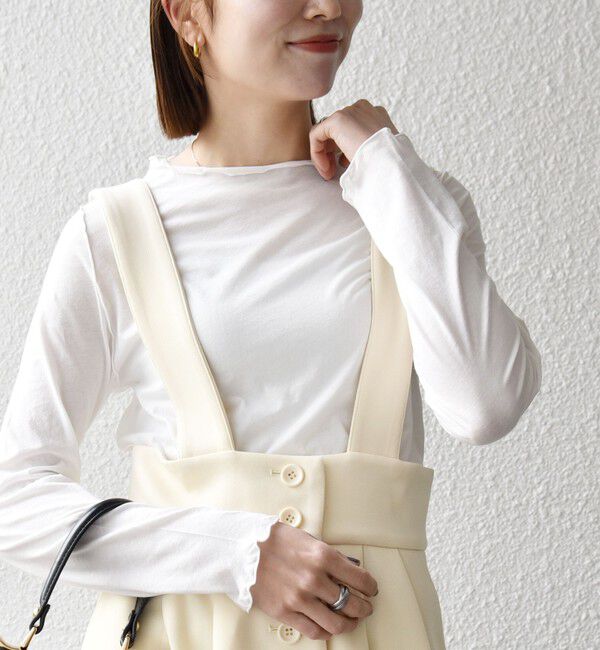 SHIPS any「SHIPS any:〈手洗い可能〉シアー コットン ボトルネック メロウ プルオーバー」|Tシャツ・カットソー|オフホワイト