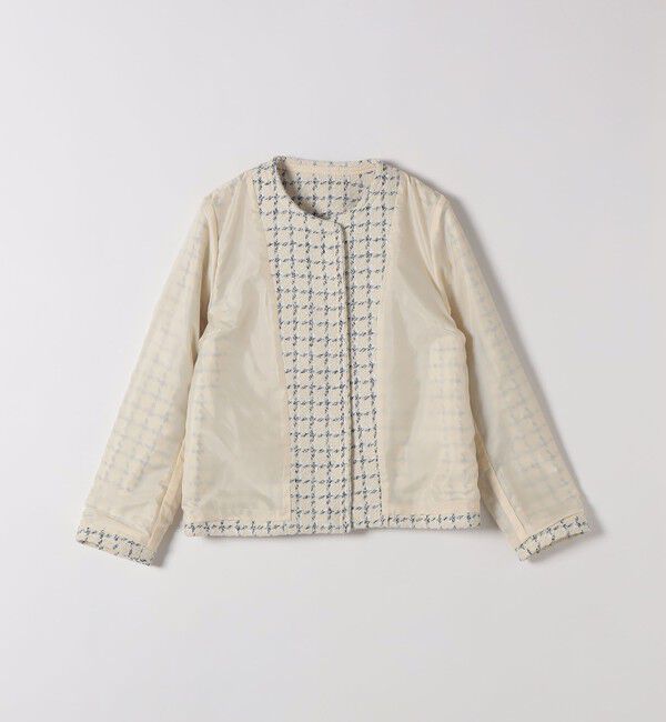 SHIPS any「SHIPS any: ツイード  パイピング ノーカラー ジャケット」|ノーカラージャケット|