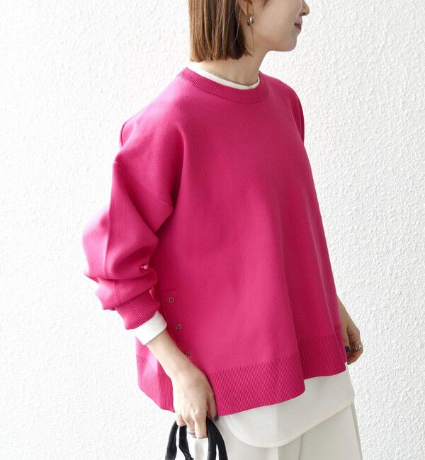 SHIPS any「SHIPS any:〈手洗い可能〉サイドスリット クルーネック ルーズ プルオーバー」|ニット・セーター|