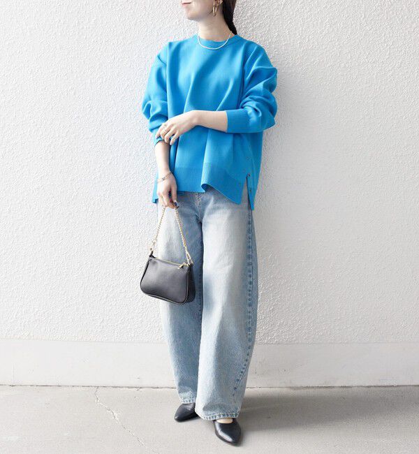 SHIPS any「SHIPS any:〈手洗い可能〉サイドスリット クルーネック ルーズ プルオーバー」|ニット・セーター|