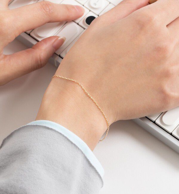 SHIPS「City Ambient Products: K10YG GRIME CUT LONG CABLE CHAIN BRACELET」|ブレスレット・バングル|