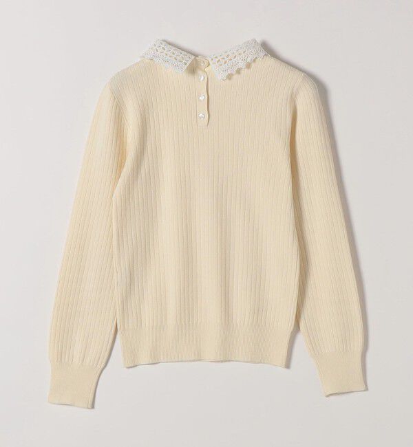 SHIPS any「SHIPS any:〈手洗い可能〉2WAY レース カラー リブ ニット プルオーバー」|ニット・セーター|