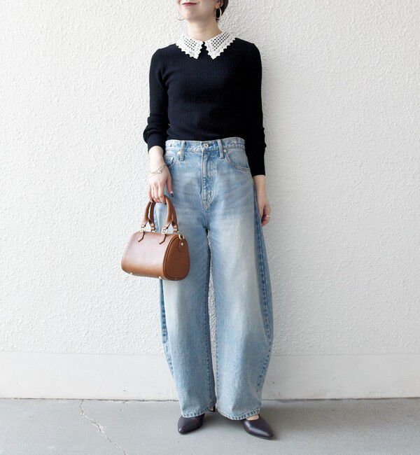 SHIPS any「SHIPS any:〈手洗い可能〉2WAY レース カラー リブ ニット プルオーバー」|ニット・セーター|