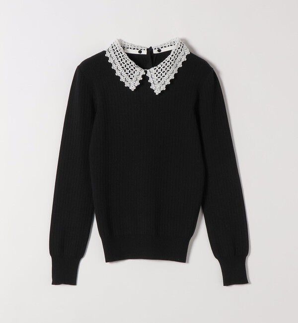 SHIPS any「SHIPS any:〈手洗い可能〉2WAY レース カラー リブ ニット プルオーバー」|ニット・セーター|