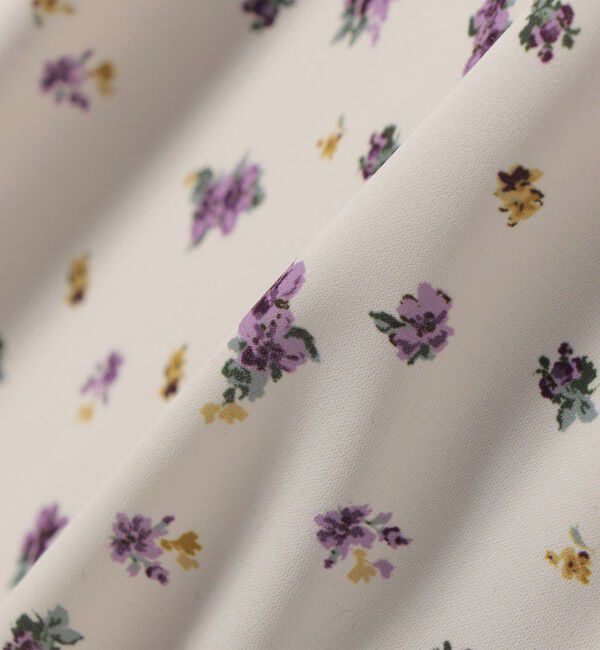 SHIPS any「SHIPS any:〈洗濯機可能〉フラワー プリント バイカラー Vネック ギャザー ワンピース」|ワンピース|