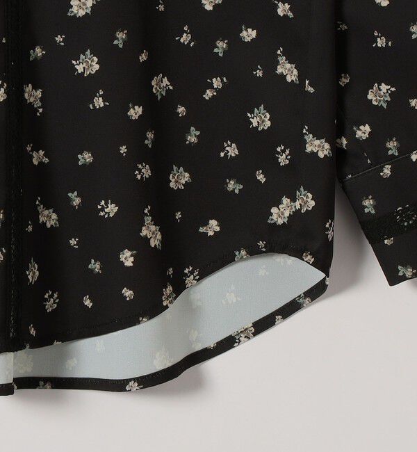 SHIPS any「SHIPS any:〈洗濯機可能〉フラワー プリント レース オープンカラー シャツ」|シャツ・ブラウス|