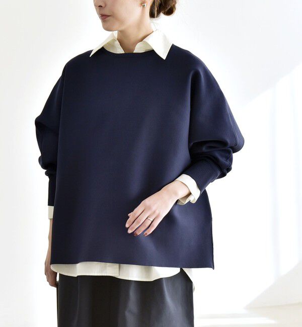 quaranciel「quaranciel:〈手洗い可能〉ボートネック ワイド ニット プルオーバー」|ニット・セーター|