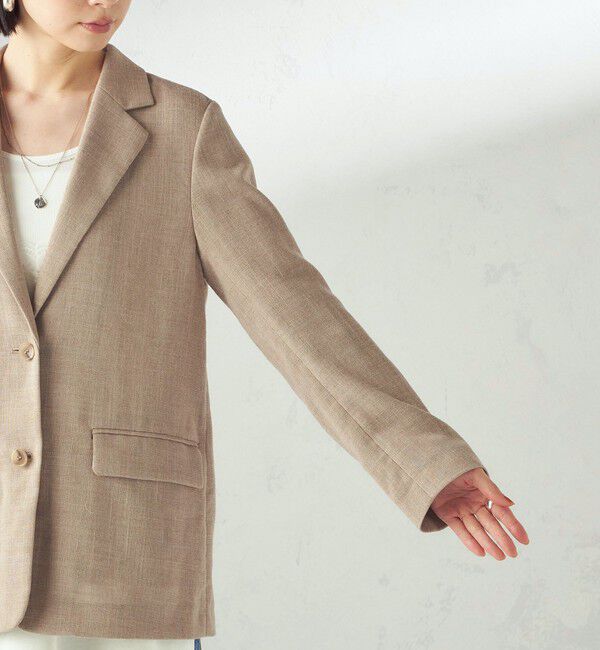 SHIPS for women「〈吸水速乾・手洗い可能〉麻調 ドンゴロス 2釦 ジャケット」|テーラードジャケット|
