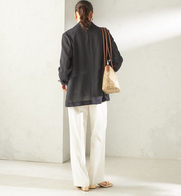 SHIPS for women「〈吸水速乾・手洗い可能〉麻調 ドンゴロス 2釦 ジャケット」|テーラードジャケット|