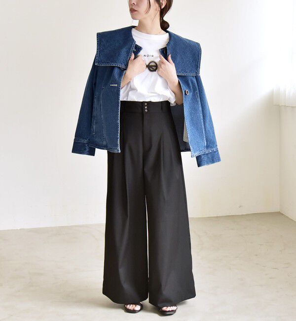 quaranciel「quaranciel:〈洗濯機可能〉ハイウエスト ワイド 2タック パンツ」|その他|