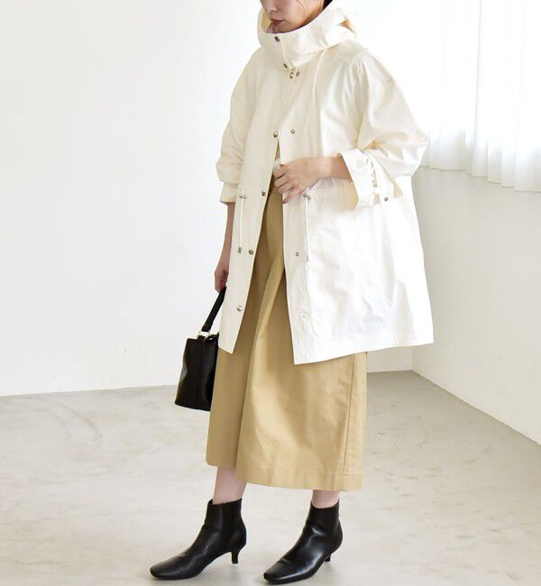 quaranciel「quaranciel:〈撥水加工/洗濯機可能〉ナイロン ドロスト フード ミディ ブルゾン」|その他|