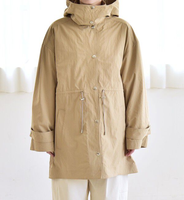 quaranciel「quaranciel:〈撥水加工/洗濯機可能〉ナイロン ドロスト フード ミディ ブルゾン」|その他|