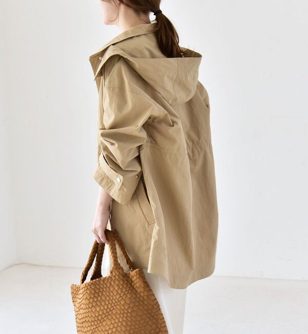 quaranciel「quaranciel:〈撥水加工/洗濯機可能〉ナイロン ドロスト フード ミディ ブルゾン」|その他|