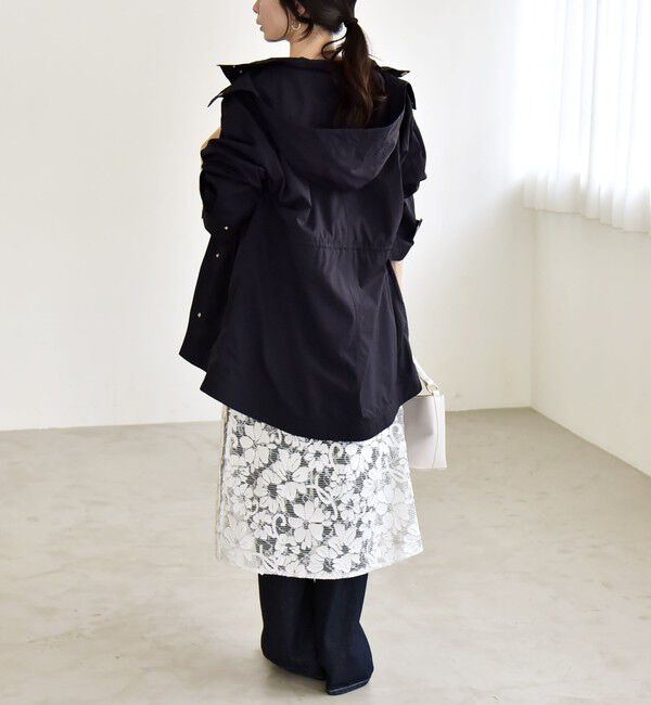 quaranciel「quaranciel:〈撥水加工/洗濯機可能〉ナイロン ドロスト フード ミディ ブルゾン」|その他|