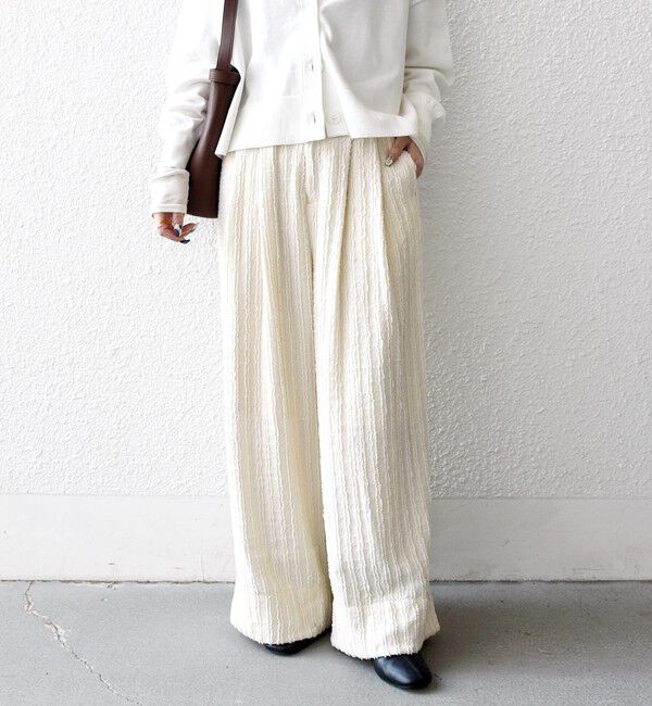 SHIPS any「SHIPS any:〈洗濯機可能〉ウェーブ ジャカード タック ワイド パンツ」|その他|