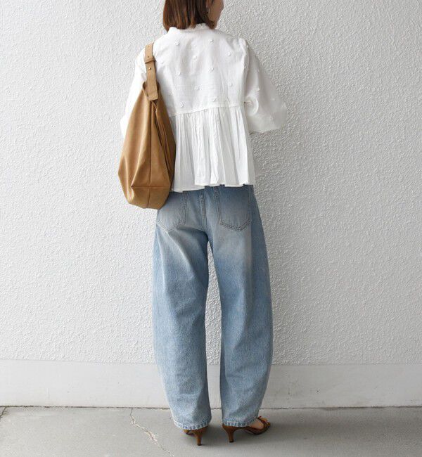 SHIPS any「【WEB限定】SHIPS any:〈洗濯機可能〉フラワー モチーフ ペプラム ギャザー シャツ ブラウス」|シャツ・ブラウス|