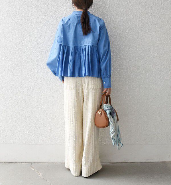 SHIPS any「【WEB限定】SHIPS any:〈洗濯機可能〉フラワー モチーフ ペプラム ギャザー シャツ ブラウス」|シャツ・ブラウス|