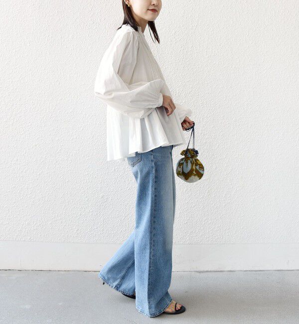 SHIPS for women「【WEB限定】〈手洗い可能〉ショルダー 刺繍 タック ブラウス」|シャツ・ブラウス|