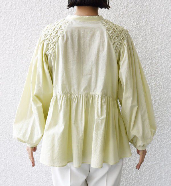 SHIPS for women「【WEB限定】〈手洗い可能〉ショルダー 刺繍 タック ブラウス」|シャツ・ブラウス|