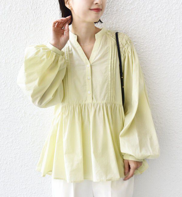 SHIPS for women「【WEB限定】〈手洗い可能〉ショルダー 刺繍 タック ブラウス」|シャツ・ブラウス|