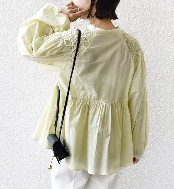 SHIPS for women「【WEB限定】〈手洗い可能〉ショルダー 刺繍 タック ブラウス」|シャツ・ブラウス|