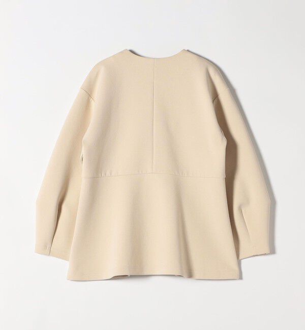 SHIPS any「SHIPS any:〈手洗い可能〉ダンボール ペプラム Vネック ジャケット」|ノーカラージャケット|