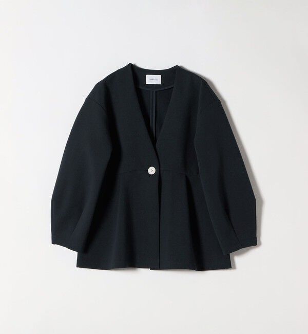 SHIPS any「SHIPS any:〈手洗い可能〉ダンボール ペプラム Vネック ジャケット」|ノーカラージャケット|