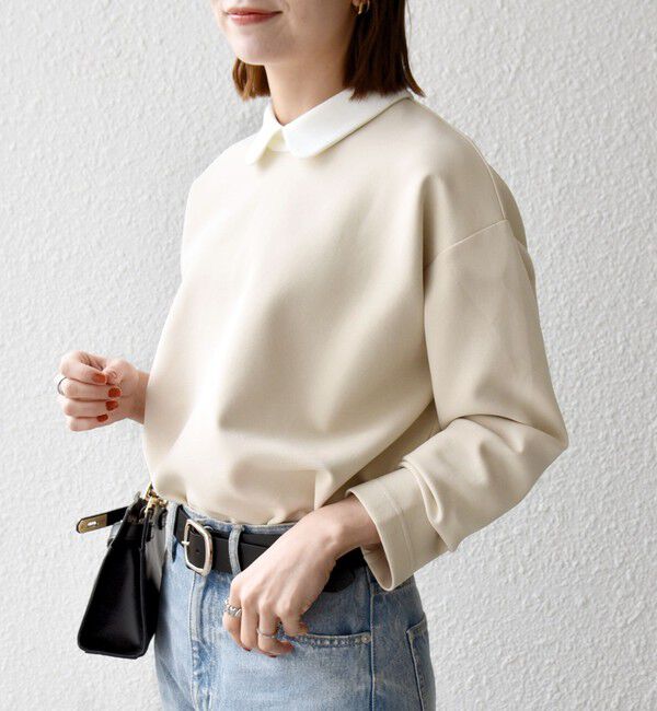 SHIPS any「SHIPS any:〈洗濯機可能〉ダンボール バイカラー プルオーバー」|Tシャツ・カットソー|