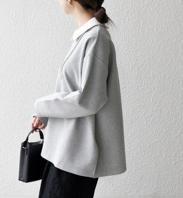 SHIPS any「SHIPS any:〈洗濯機可能〉ダンボール バイカラー プルオーバー」|Tシャツ・カットソー|