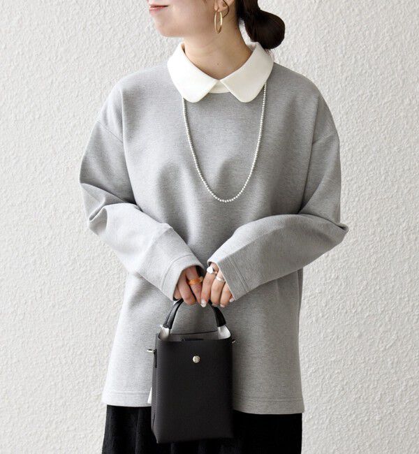 SHIPS any「SHIPS any:〈洗濯機可能〉ダンボール バイカラー プルオーバー」|Tシャツ・カットソー|