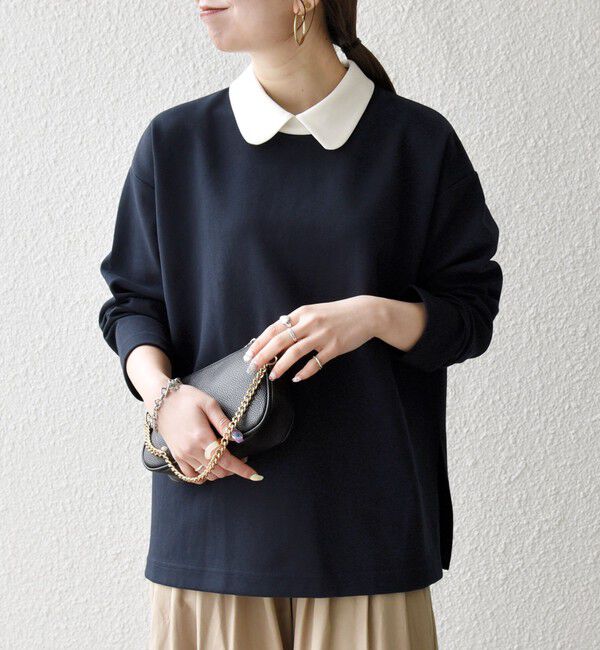 SHIPS any「SHIPS any:〈洗濯機可能〉ダンボール バイカラー プルオーバー」|Tシャツ・カットソー|