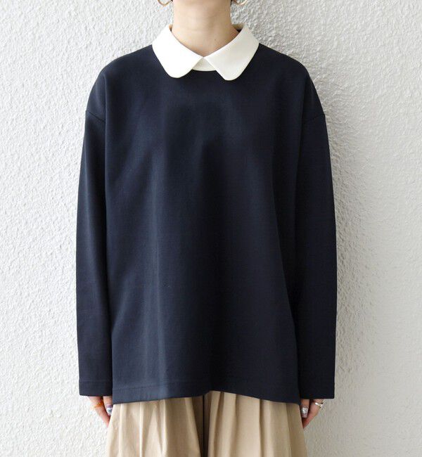 SHIPS any「SHIPS any:〈洗濯機可能〉ダンボール バイカラー プルオーバー」|Tシャツ・カットソー|