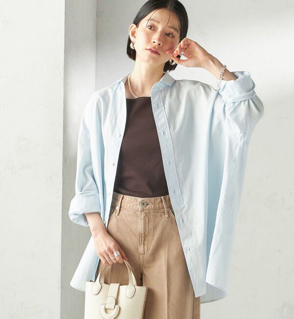 SHIPS for women「【SHIPS別注】GGG:〈手洗い可能〉スクエアネック リブ タンクトップ」|キャミソール|