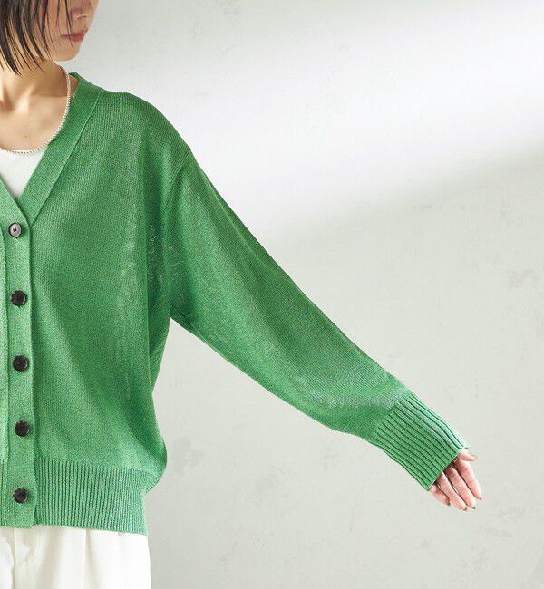 SHIPS for women「〈手洗い可能〉ブライト ペーパー Vネック ニット カーディガン」|カーディガン|