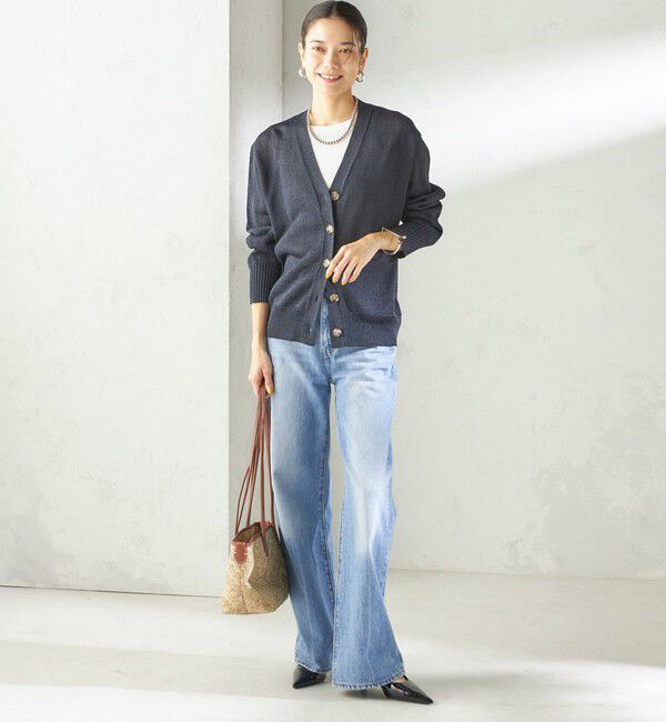 SHIPS for women「〈手洗い可能〉ブライト ペーパー Vネック ニット カーディガン」|カーディガン|