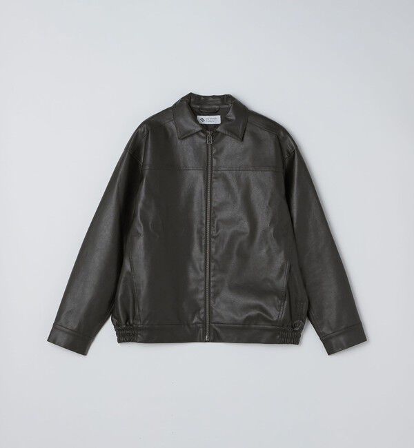 SHIPS「City Ambient Products: 合成皮革 ジップ ブルゾン」|ブルゾン・スタジャン|