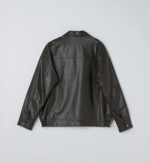 SHIPS「City Ambient Products: 合成皮革 ジップ ブルゾン」|ブルゾン・スタジャン|
