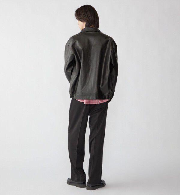 SHIPS「City Ambient Products: 合成皮革 ジップ ブルゾン」|ブルゾン・スタジャン|